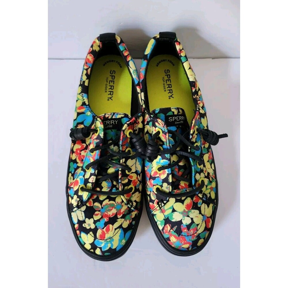 Sperry Women's Crest Vibe Floral Tokyo Sneakers Shoes SZ 8.5 STS87030 Top Sider